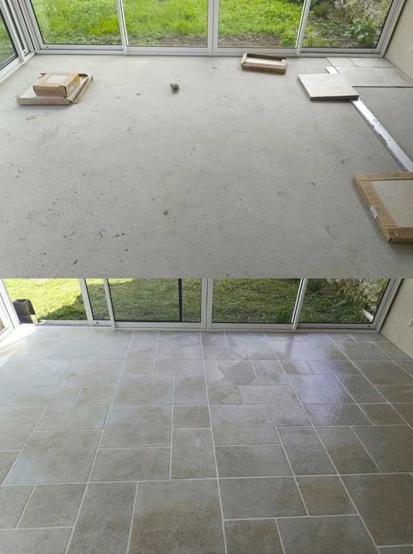 Pose d'un carrelage - carreleur