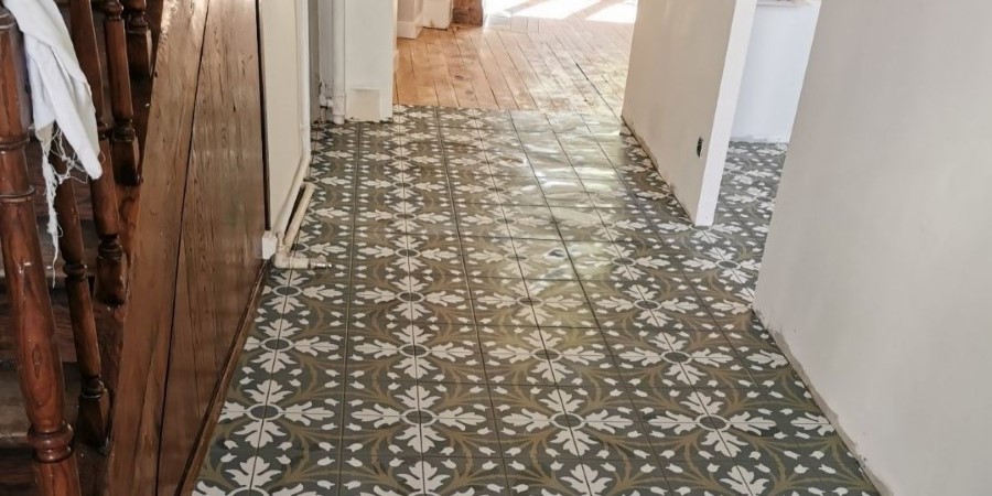 Pose de carrelage imitation carreaux de ciment