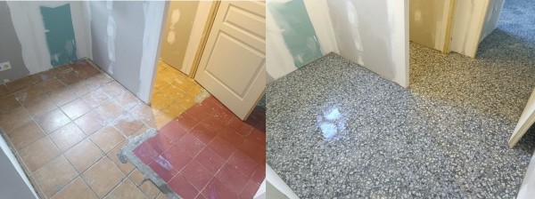 Rénovation d'un sol de salle de bain