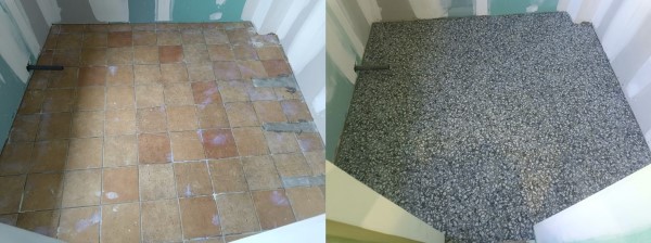Rénovation d'un sol de salle de bain